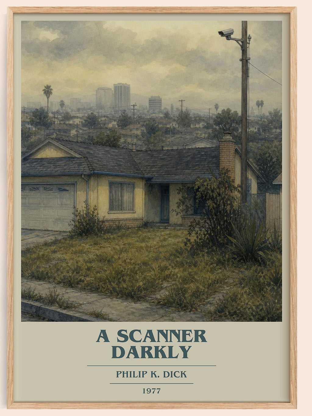 A Scanner Darkly book cover book poster by Philip K. Dick – framed literary art print