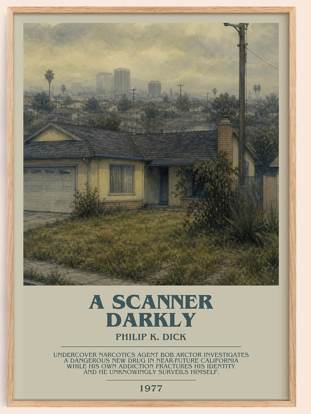 A Scanner Darkly bookish book poster by Philip K. Dick – framed literary art print