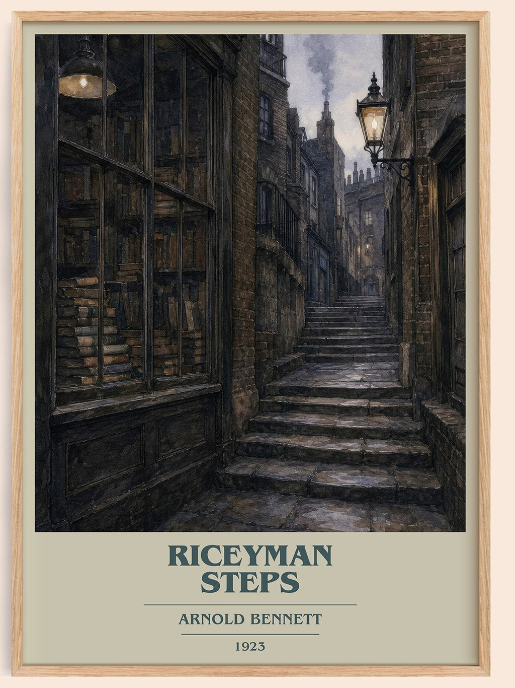 Riceyman Steps book cover book poster by Arnold Bennett – framed literary art print
