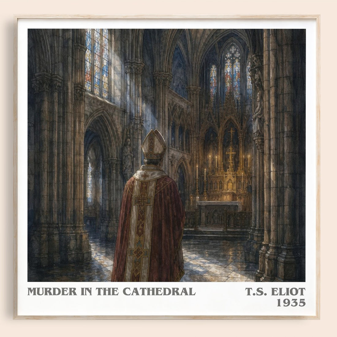 Murder in the Cathedral literary book poster by T.S. Eliot – framed literary art print