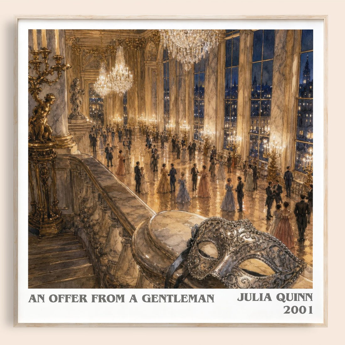 An Offer From a Gentleman literary book poster by Julia Quinn – framed literary art print