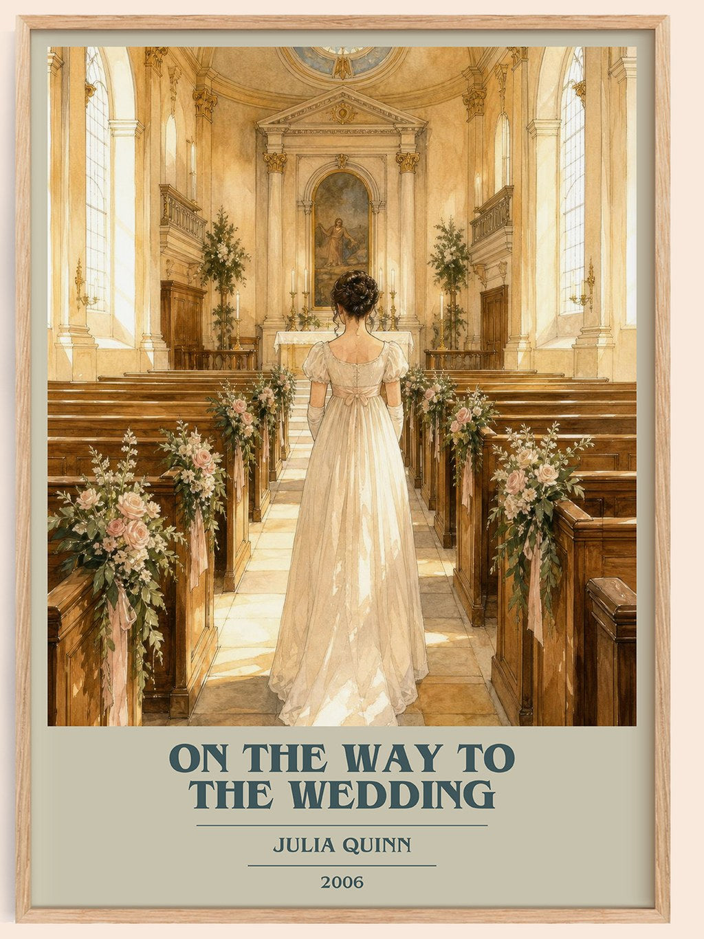 On the Way to the Wedding book cover book poster by Julia Quinn – framed literary art print