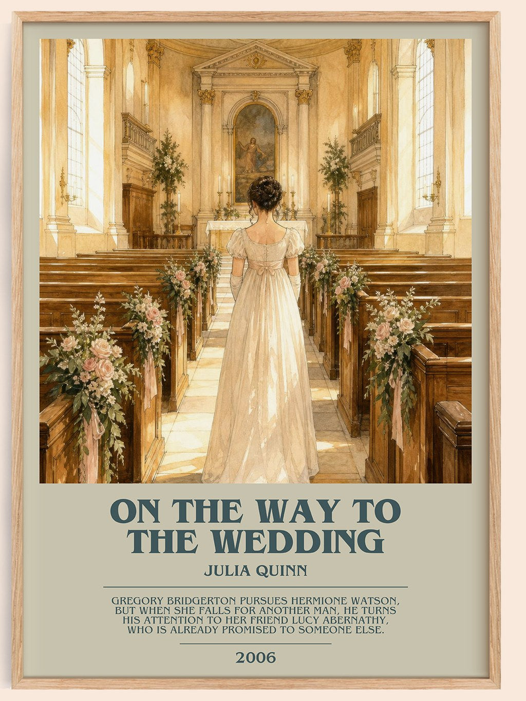 On the Way to the Wedding bookish book poster by Julia Quinn – framed literary art print
