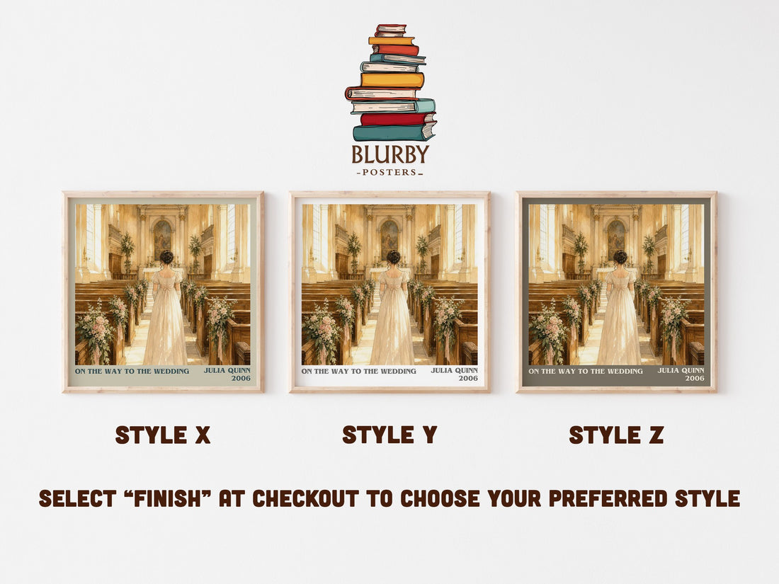 On the Way to the Wedding literary print in frame leaning in hallway – romance wall art (mockup)
