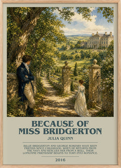 Because of Miss Bridgerton Bookish Wall Art by Julia Quinn