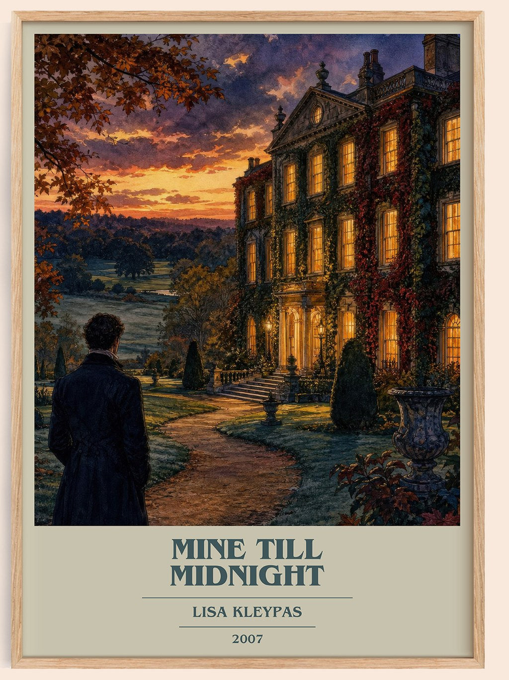 Mine Till Midnight book cover book poster by Lisa Kleypas – framed literary art print