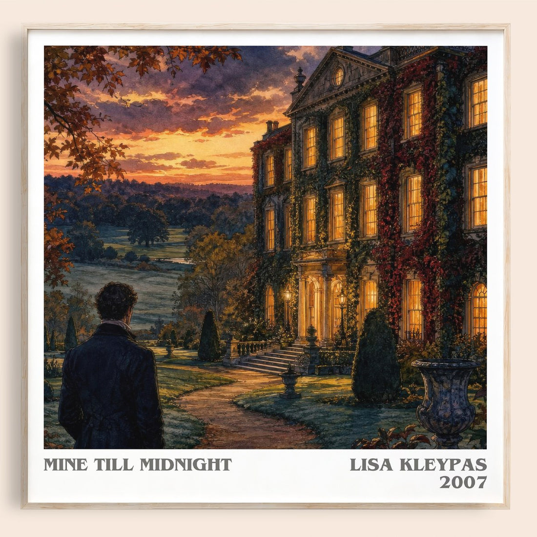 Mine Till Midnight literary book poster by Lisa Kleypas – framed literary art print