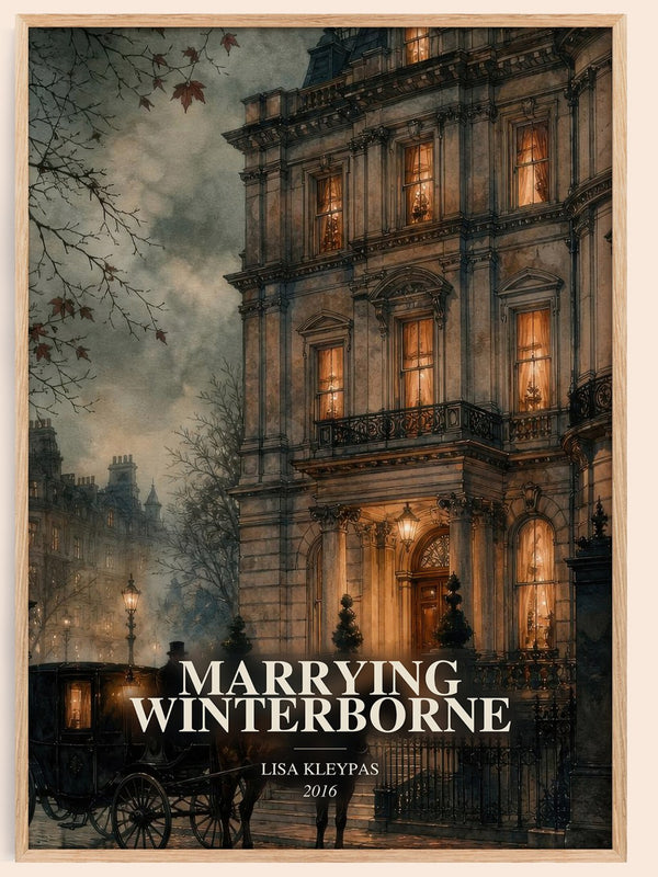 Marrying Winterborne watercolour book poster by Lisa Kleypas – framed literary art print