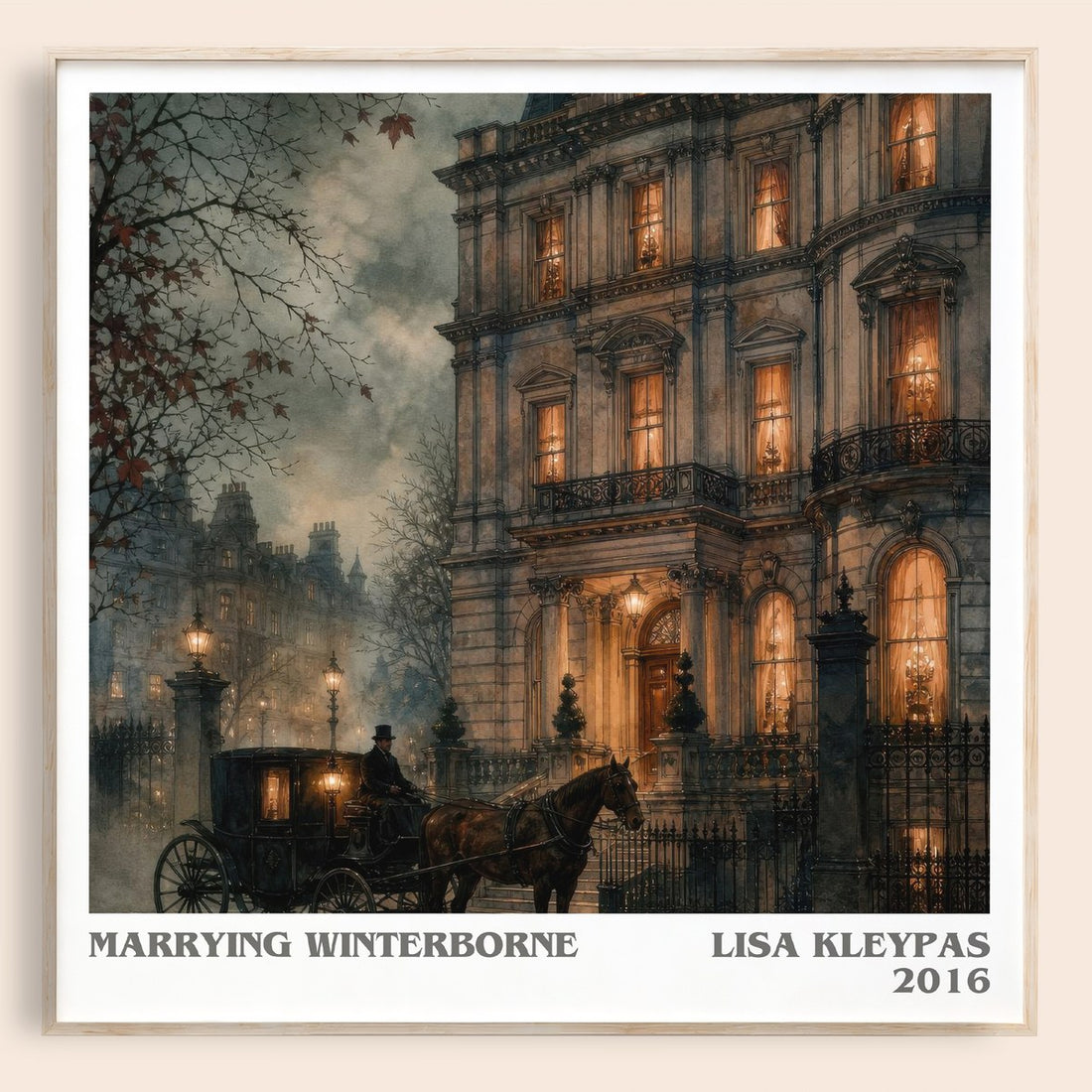 Marrying Winterborne literary book poster by Lisa Kleypas – framed literary art print