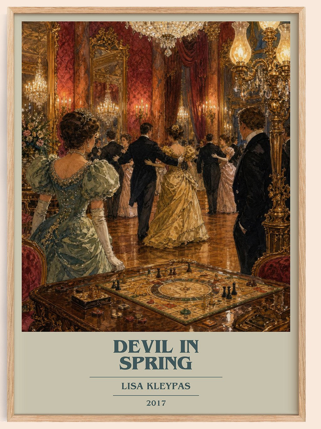 Devil in Spring book cover book poster by Lisa Kleypas – framed literary art print