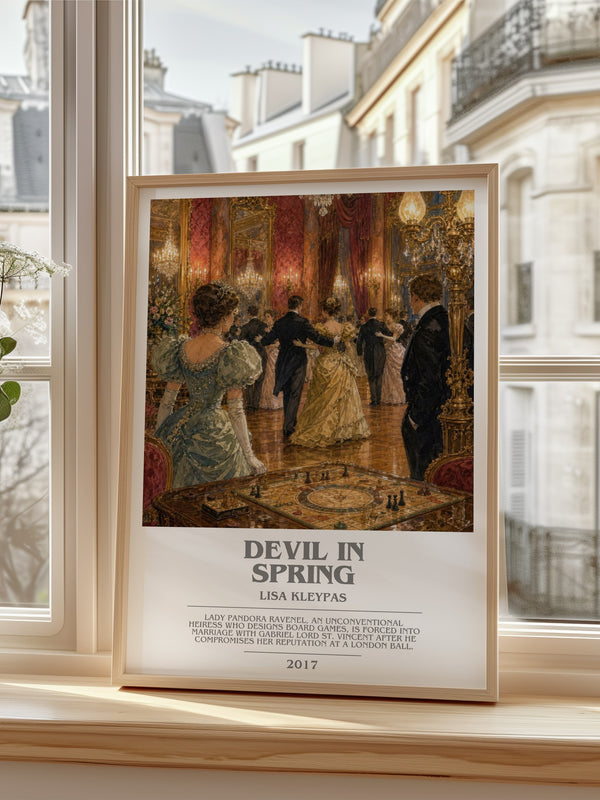Devil in Spring bookish poster colour and style options – Lisa Kleypas book art