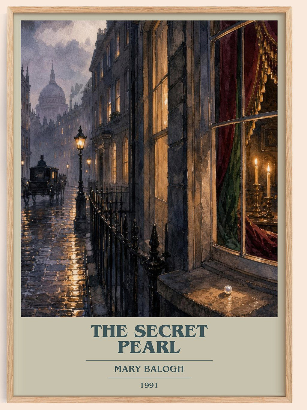 The Secret Pearl book cover book poster by Mary Balogh – framed literary art print