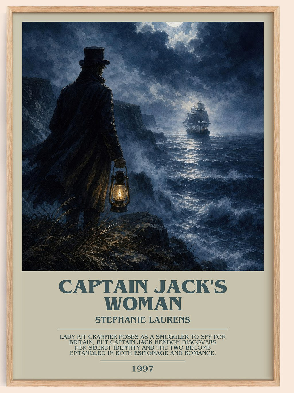 Captain Jack's Woman bookish book poster by Stephanie Laurens – framed literary art print