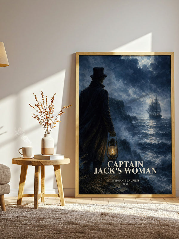 Captain Jack's Woman watercolour print in frame leaning in hallway – romance wall art