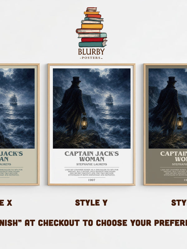 Captain Jack's Woman bookish print in frame leaning in hallway – romance wall art