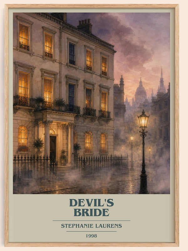 Devil's Bride book cover book poster by Stephanie Laurens – framed literary art print