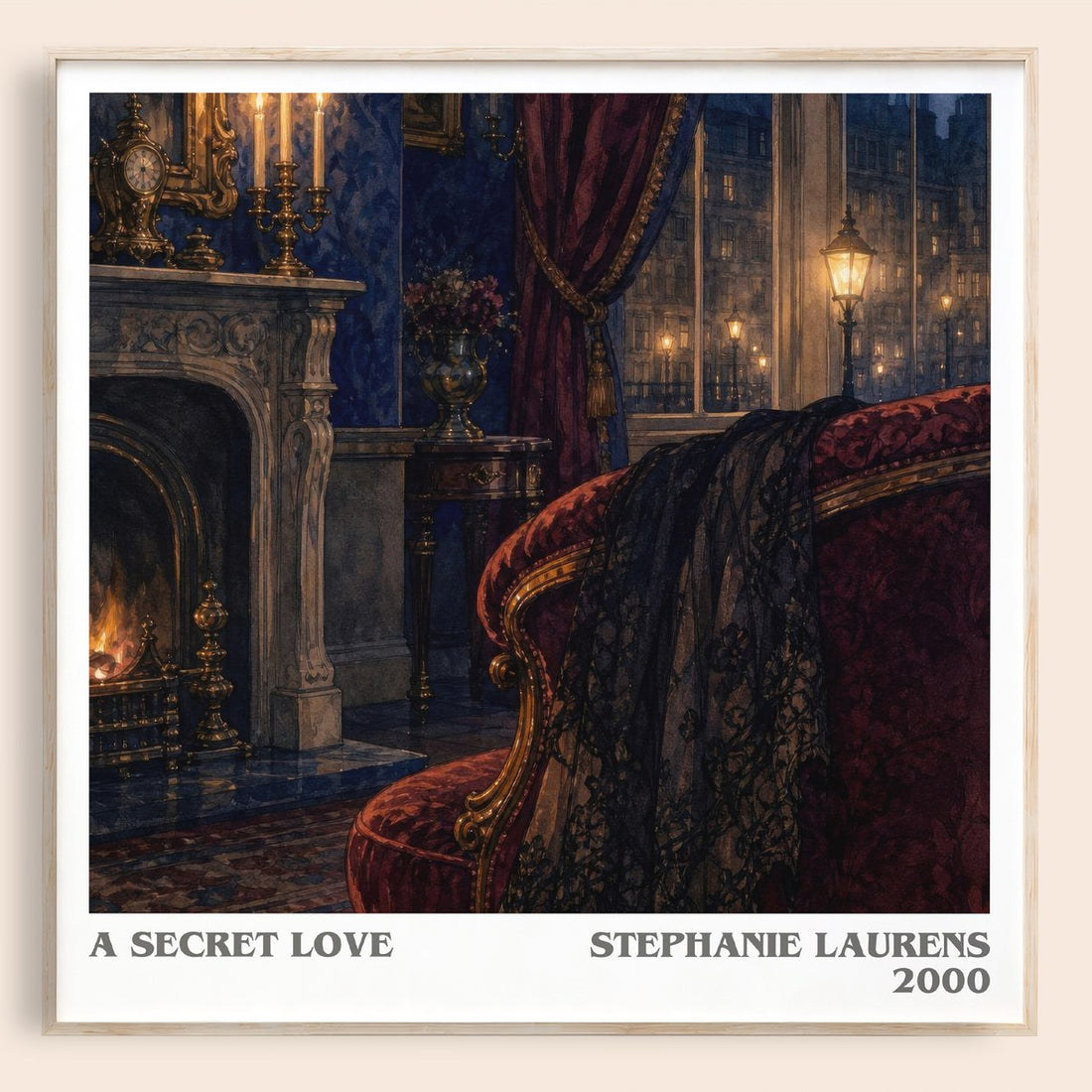 A Secret Love literary book poster by Stephanie Laurens – framed literary art print