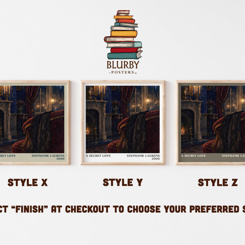 A Secret Love literary print in frame leaning in hallway – romance wall art