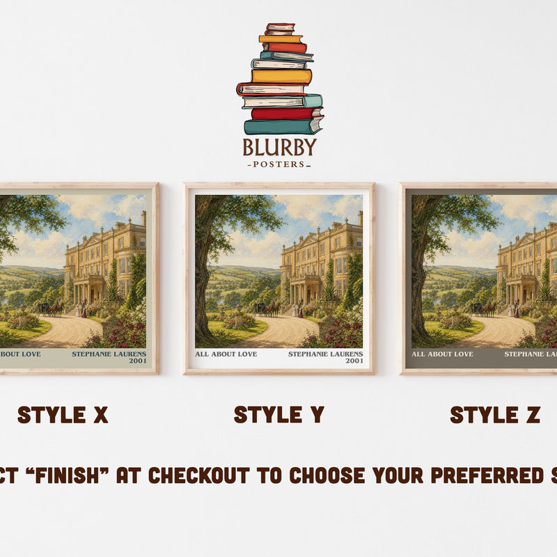 All About Love literary print in frame leaning in hallway – romance wall art