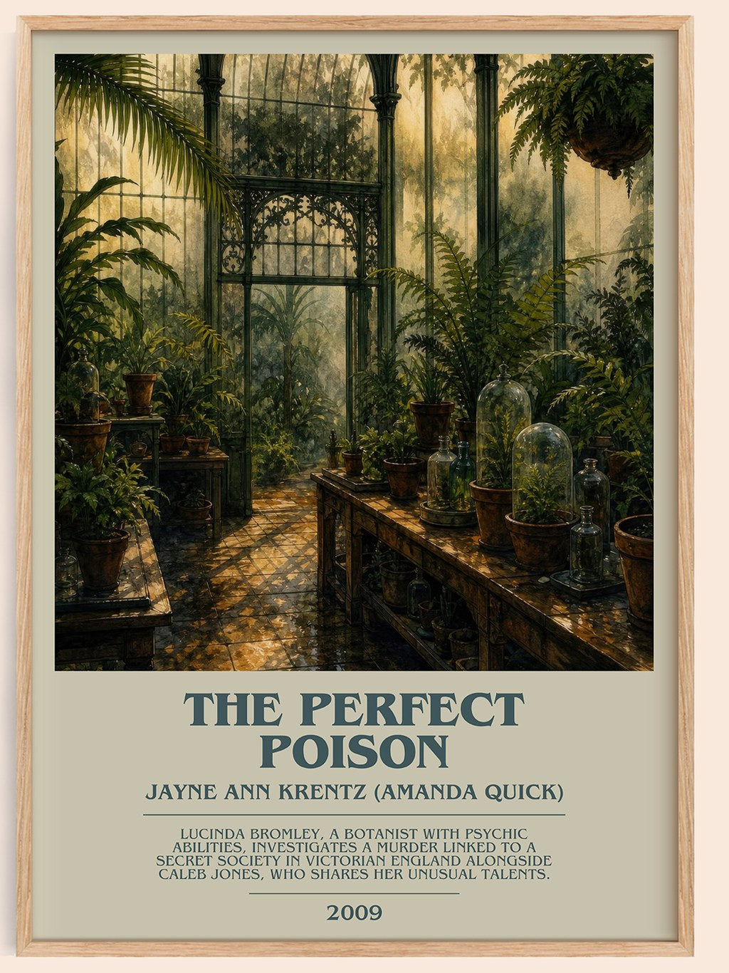 The Perfect Poison bookish book poster by Jayne Ann Krentz (Amanda Quick) – framed literary art print