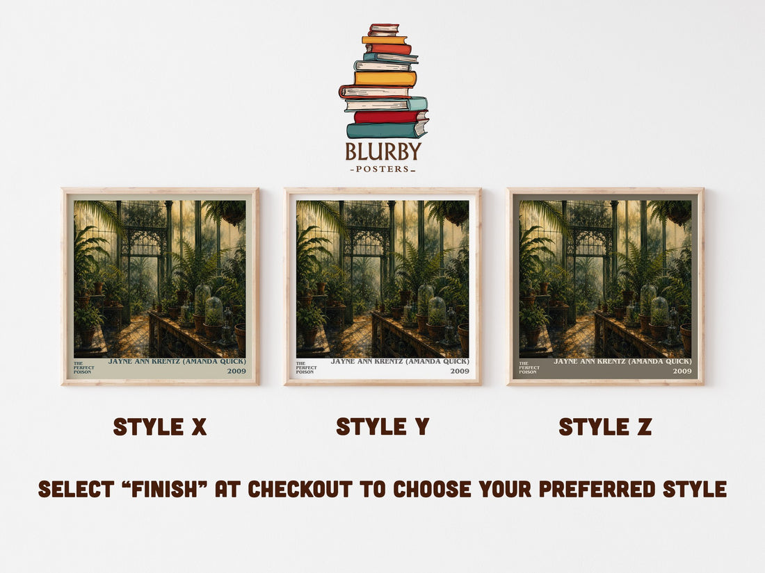 The Perfect Poison literary print in frame leaning in hallway – romance wall art (mockup)