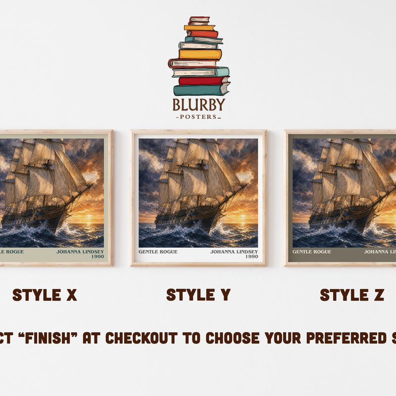 Gentle Rogue literary print in frame leaning in hallway – romance wall art