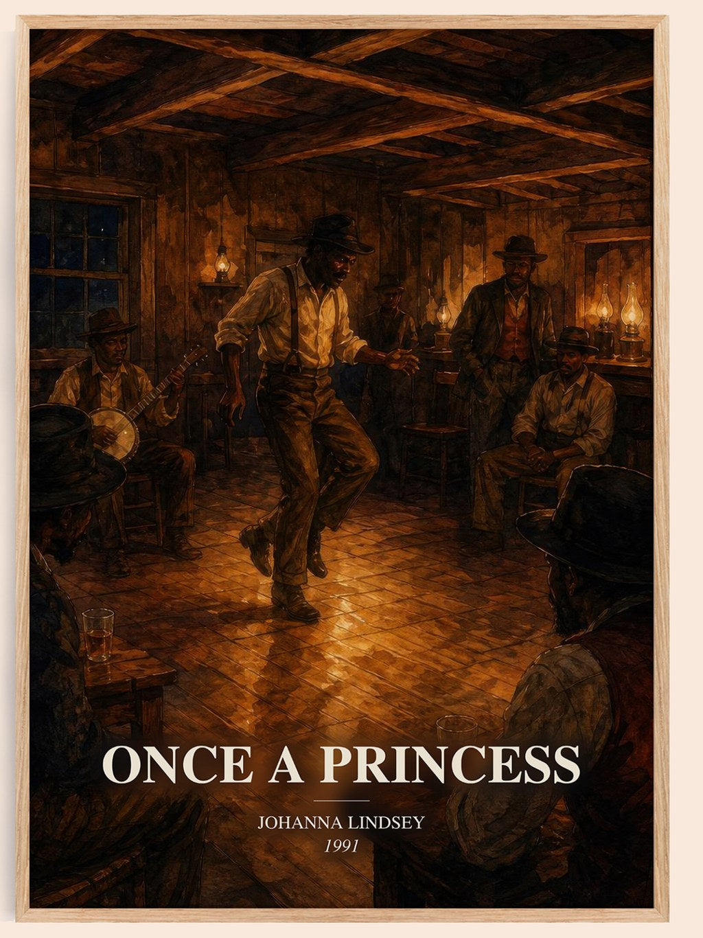 Once a Princess watercolour book poster by Johanna Lindsey – framed literary art print