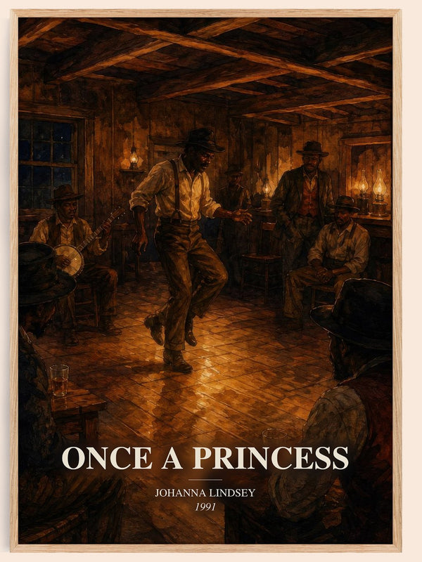 Once a Princess watercolour book poster by Johanna Lindsey – framed literary art print
