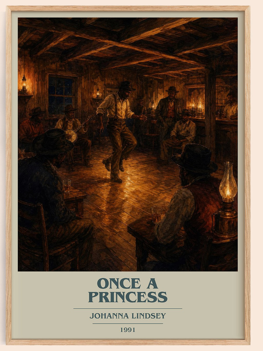 Once a Princess book cover book poster by Johanna Lindsey – framed literary art print