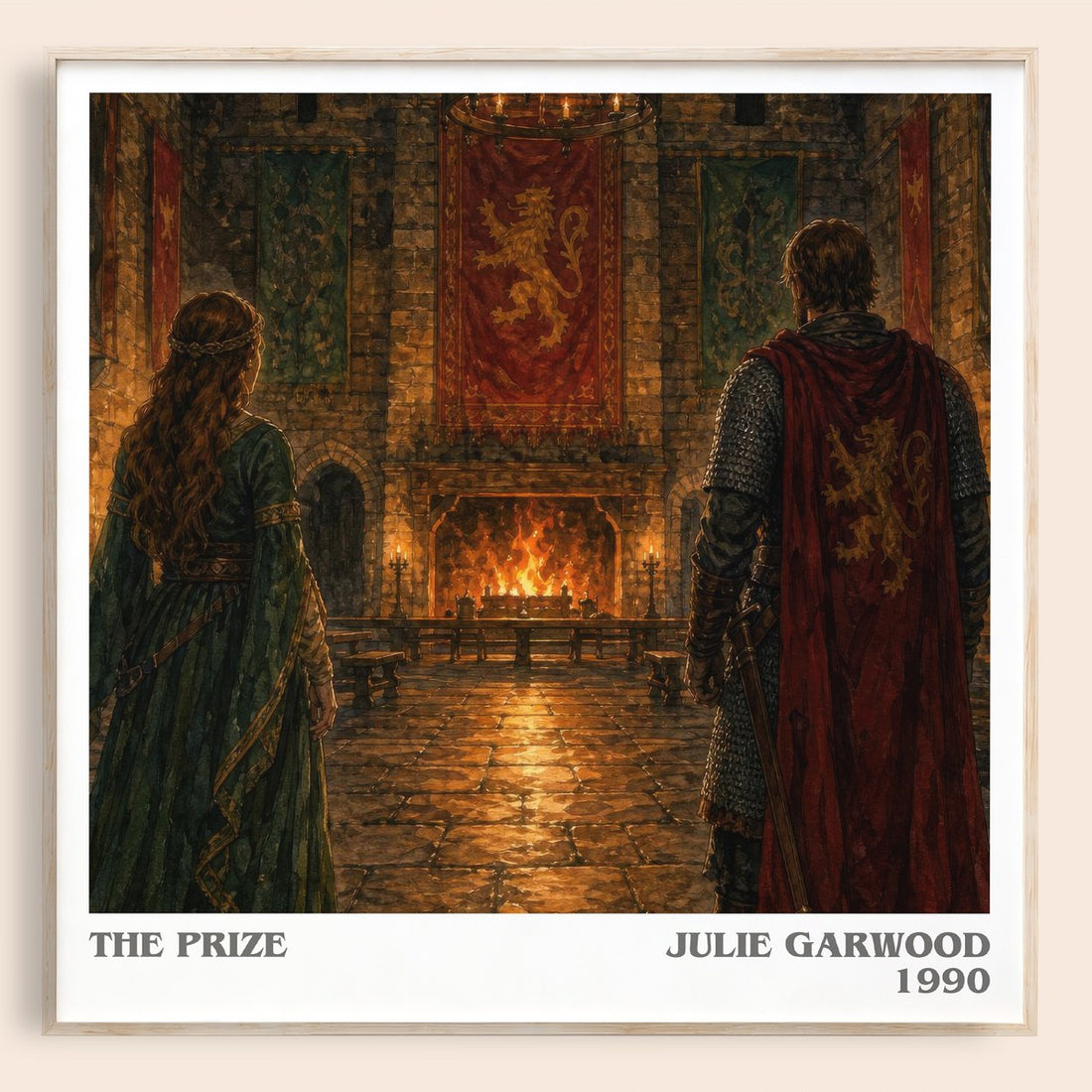 The Prize literary book poster by Julie Garwood – framed literary art print