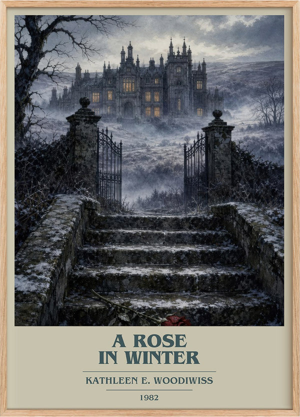 A Rose in Winter Book Cover Poster by Kathleen E. Woodiwiss