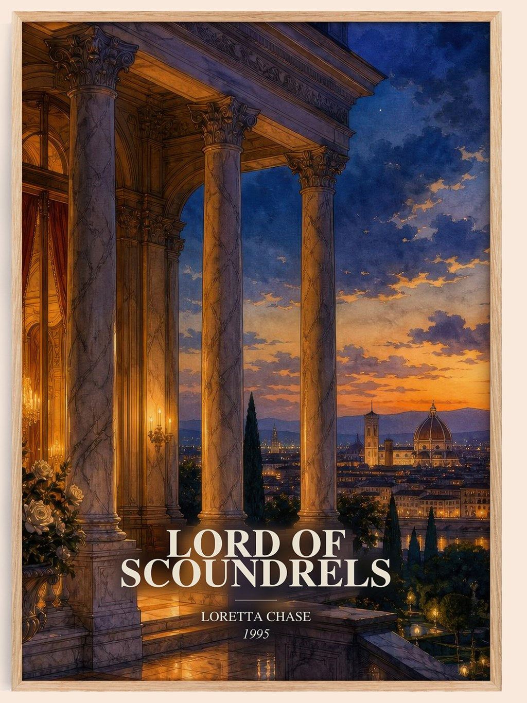 Lord of Scoundrels watercolour book poster by Loretta Chase – framed literary art print