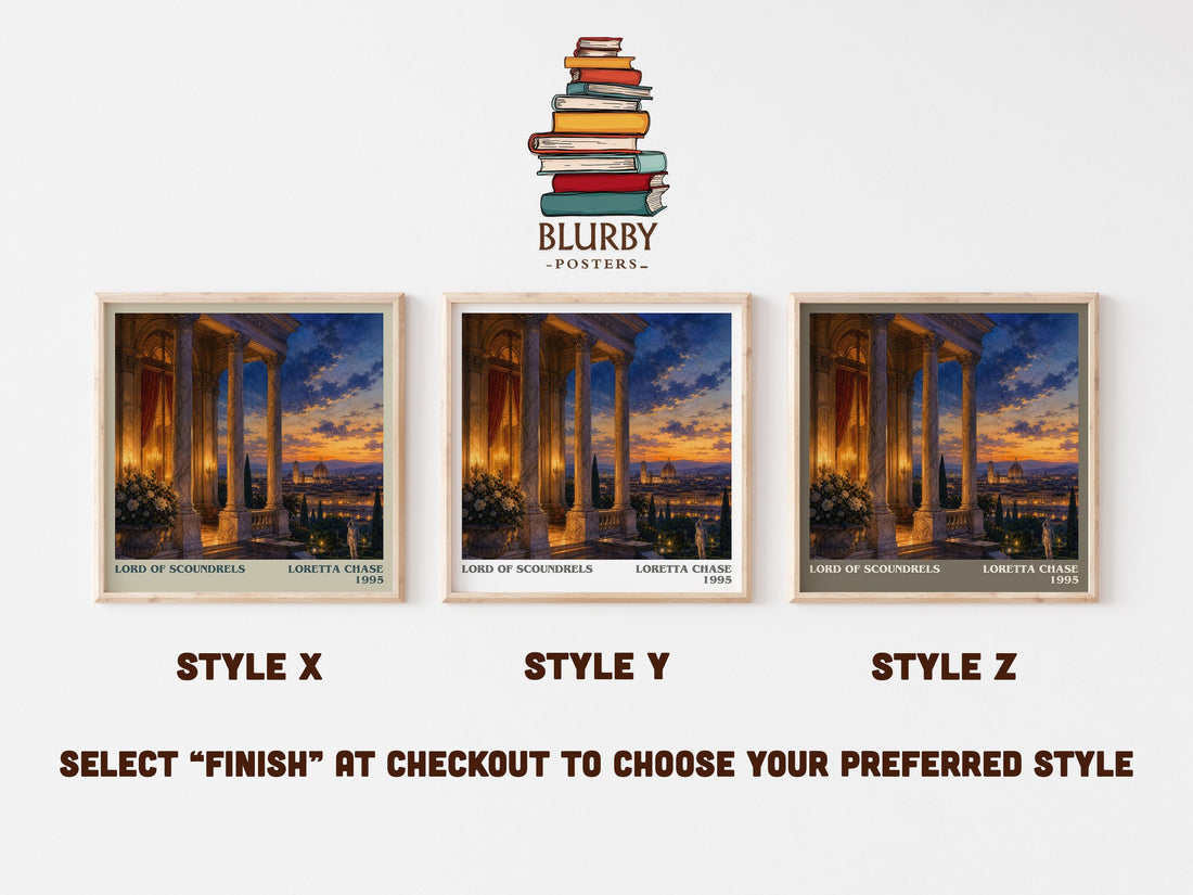 Lord of Scoundrels literary print in frame leaning in hallway – romance wall art (mockup)