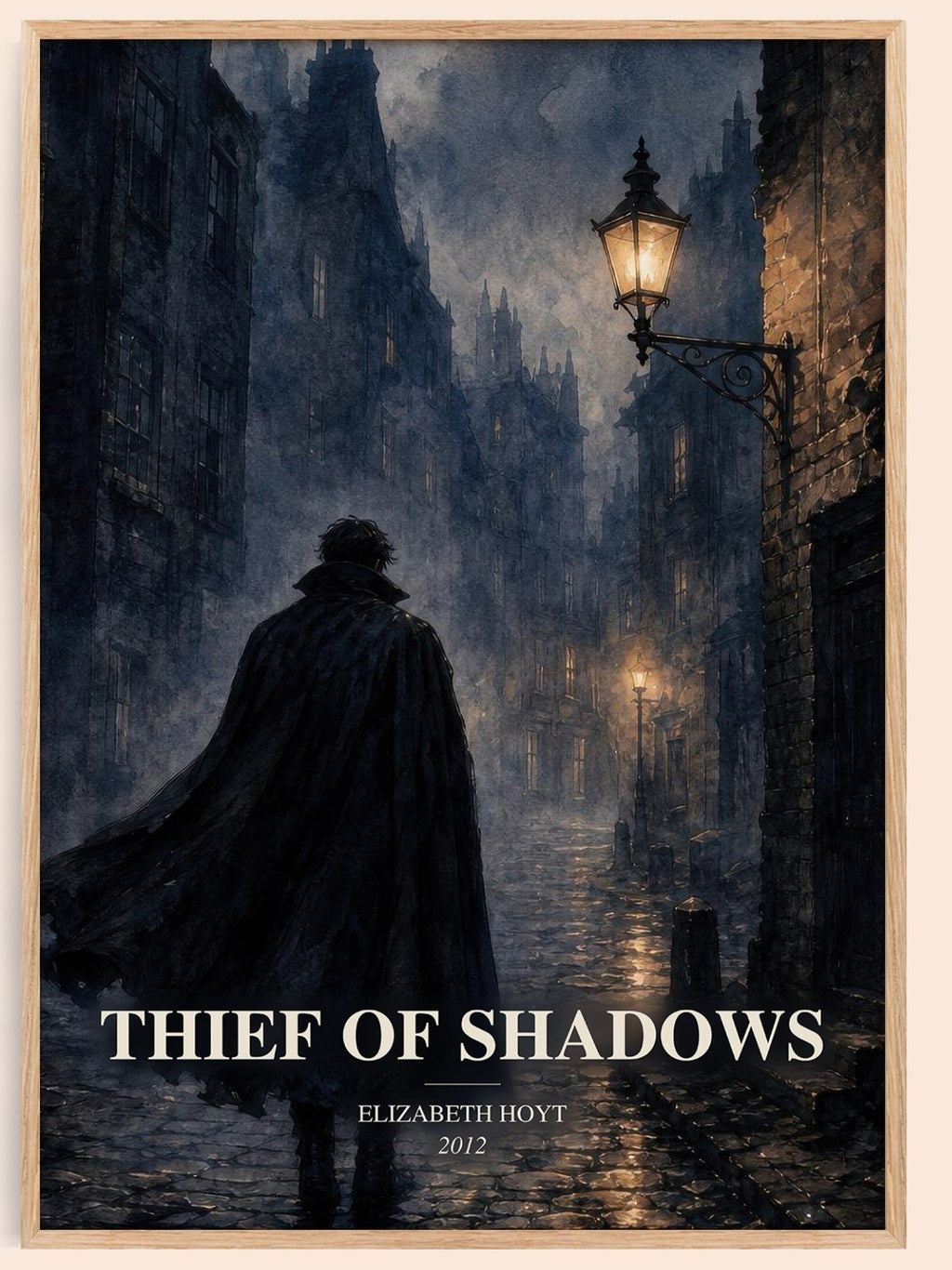 Thief of Shadows watercolour book poster by Elizabeth Hoyt – framed literary art print