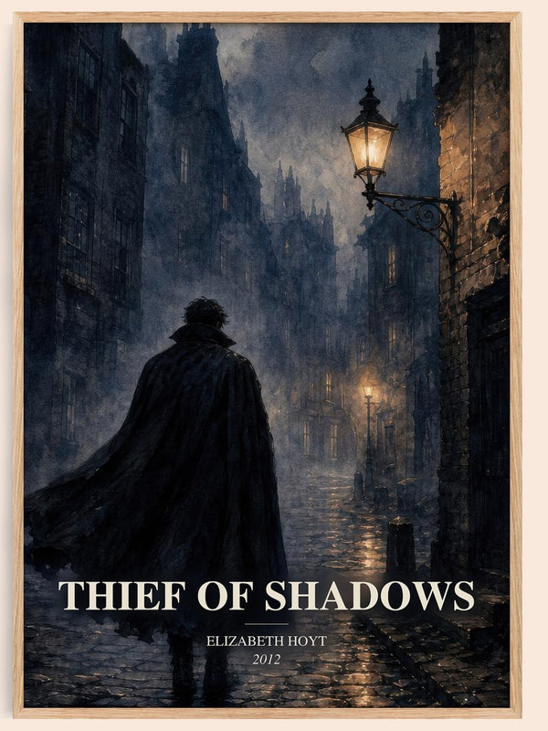 Thief of Shadows watercolour book poster by Elizabeth Hoyt – framed literary art print