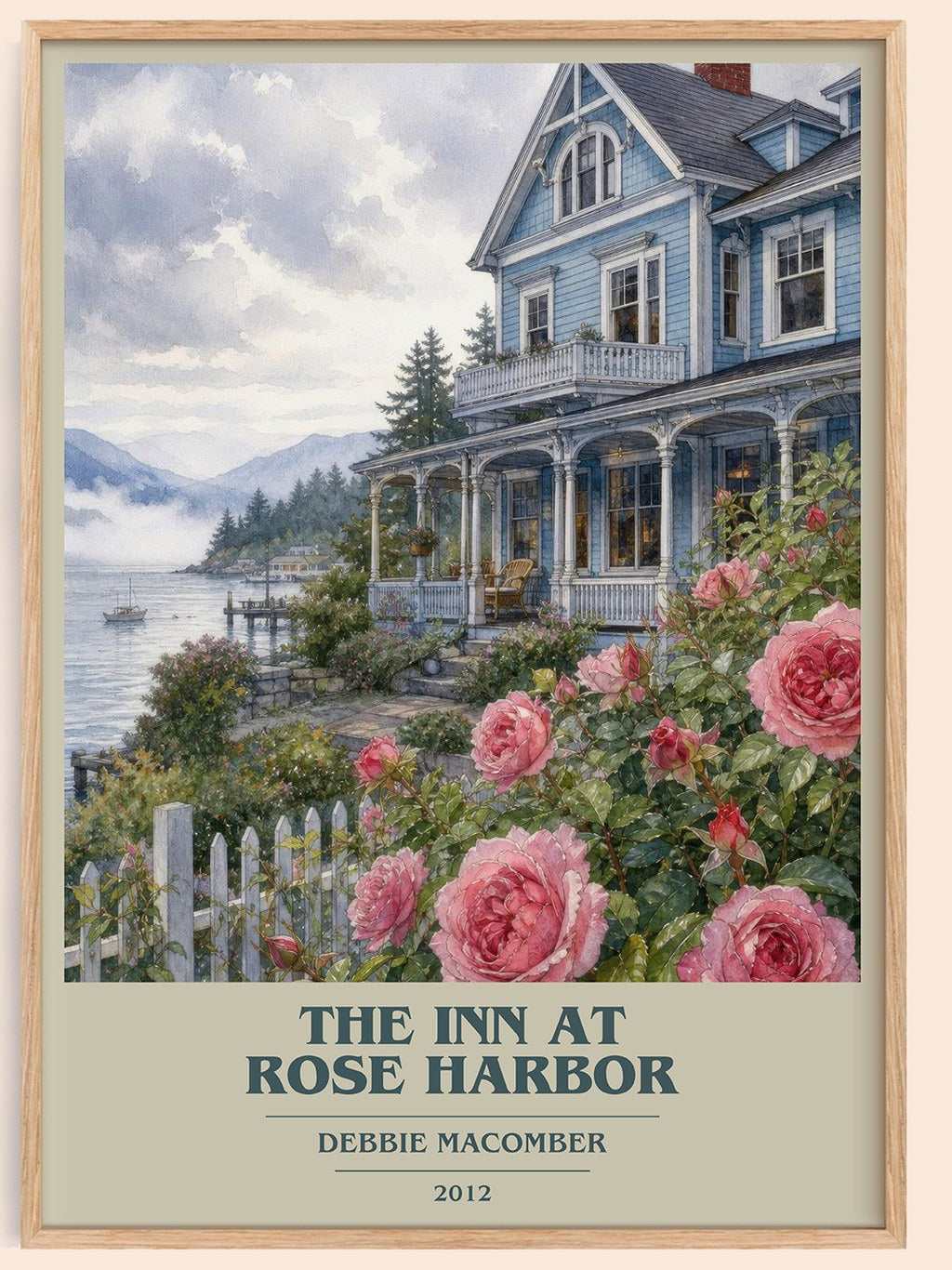 The Inn at Rose Harbor book cover book poster by Debbie Macomber – framed literary art print