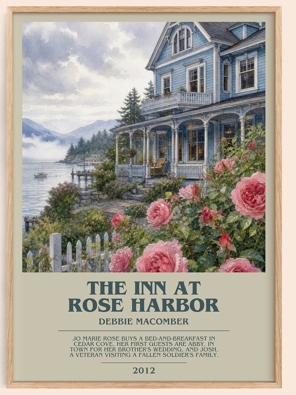 The Inn at Rose Harbor bookish book poster by Debbie Macomber – framed literary art print