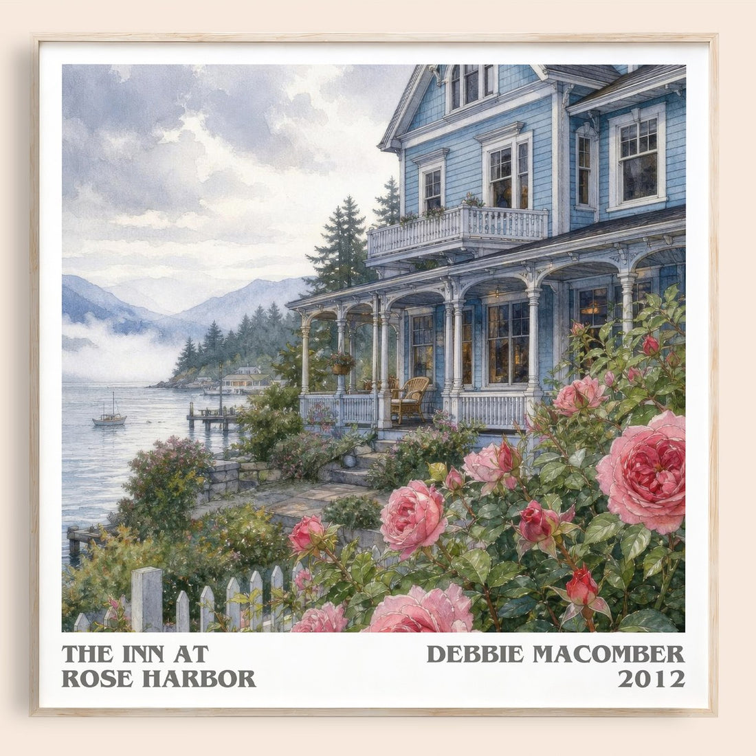 The Inn at Rose Harbor literary book poster by Debbie Macomber – framed literary art print