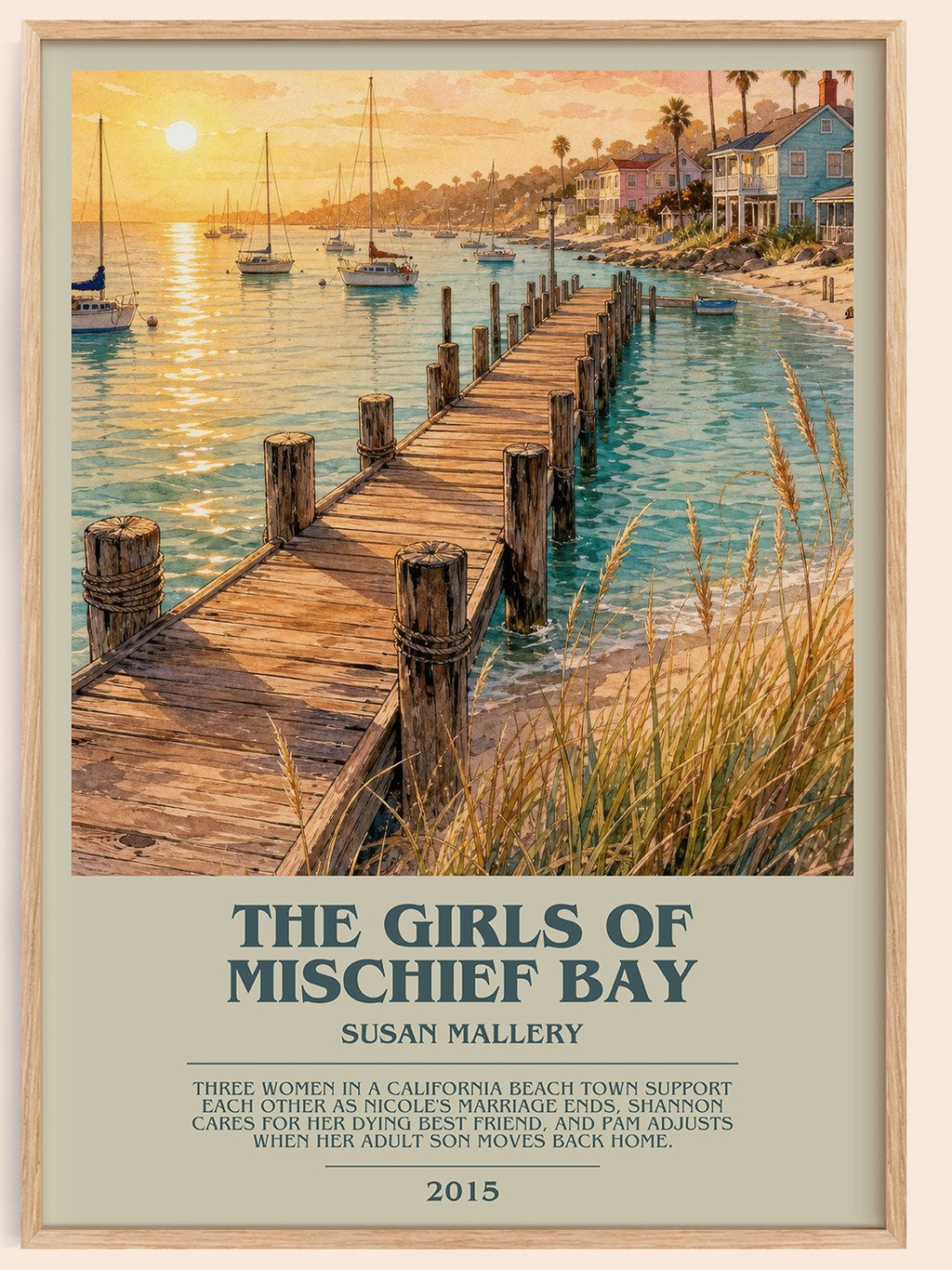 The Girls of Mischief Bay bookish book poster by Susan Mallery – framed literary art print