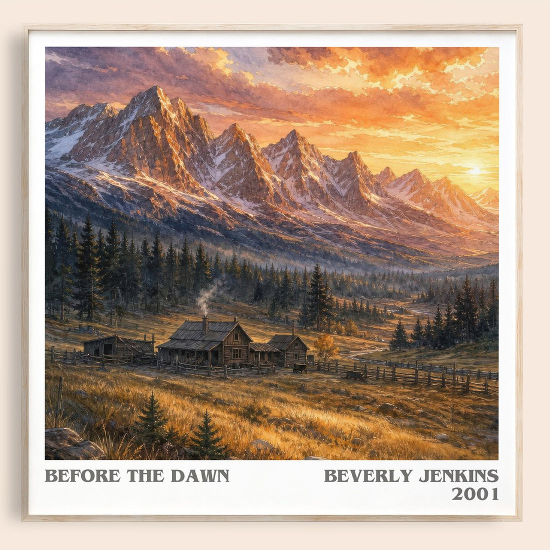 Before the Dawn literary book poster by Beverly Jenkins – framed literary art print