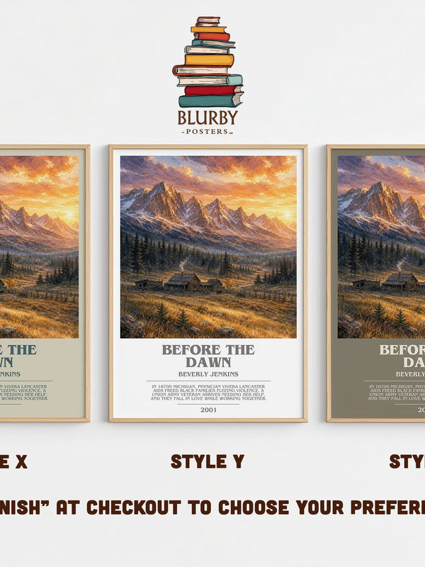 Before the Dawn bookish print in frame leaning in hallway – historical fiction wall art