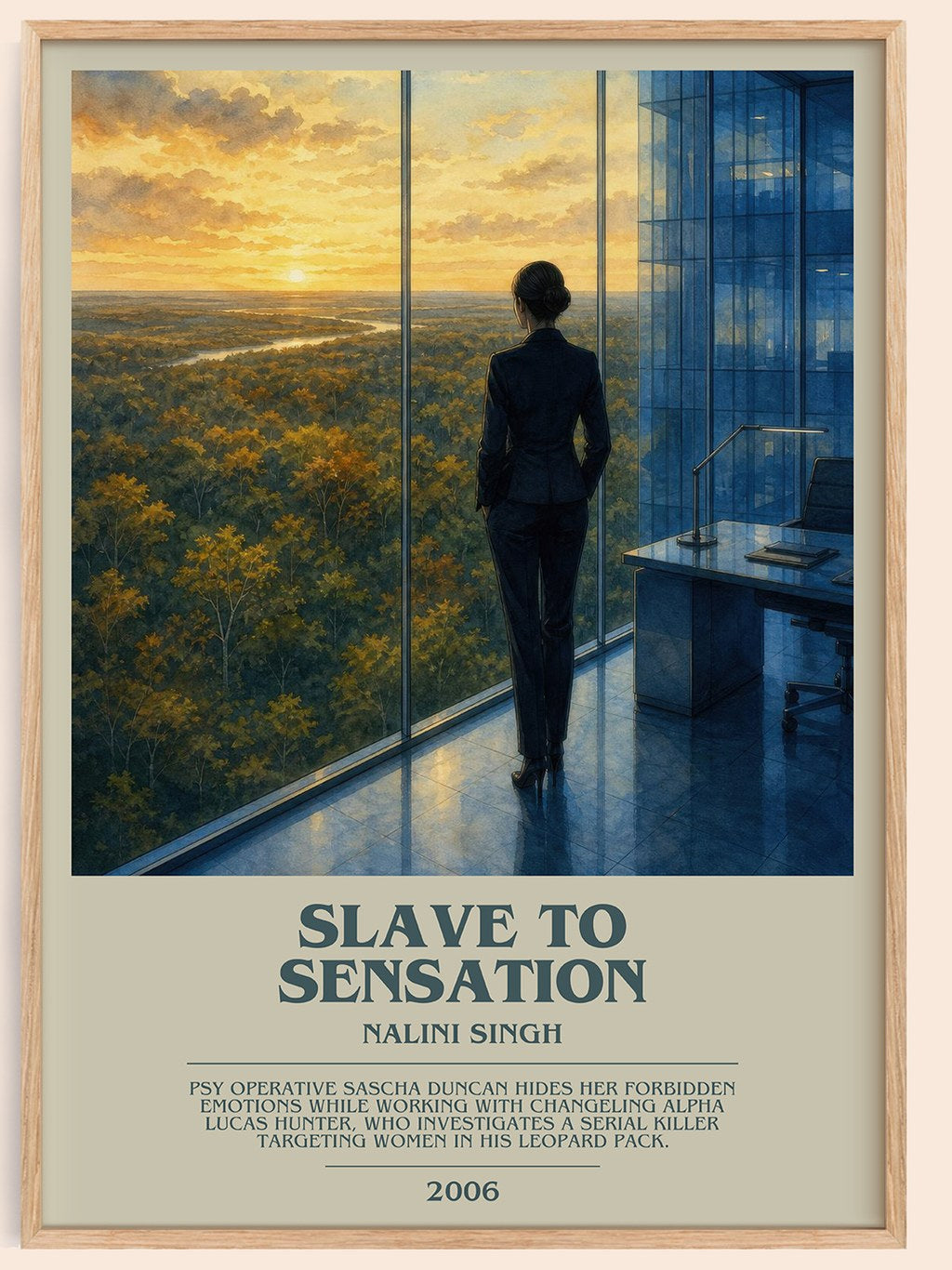 Slave to Sensation bookish book poster by Nalini Singh – framed literary art print