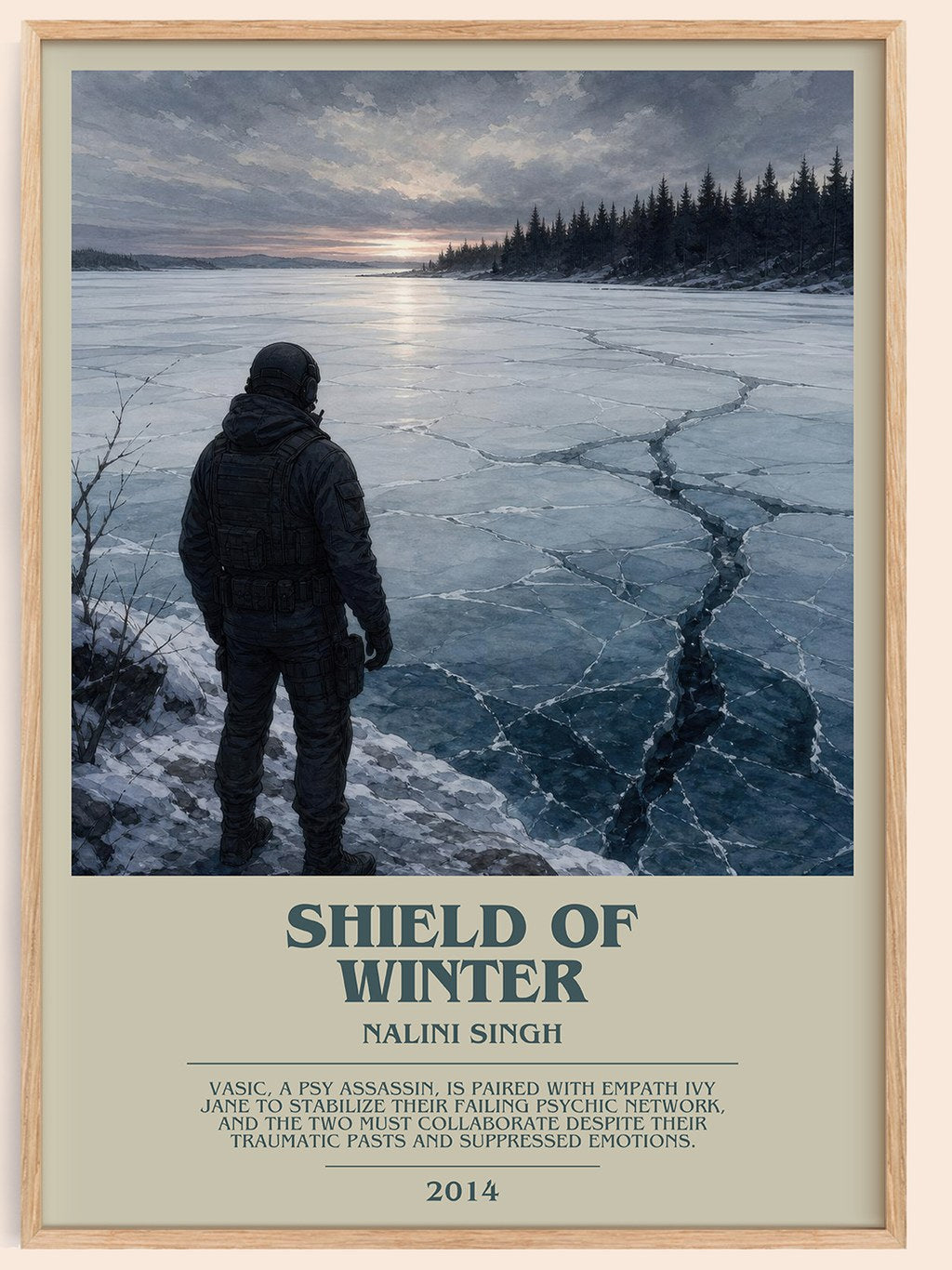Shield of Winter bookish book poster by Nalini Singh – framed literary art print