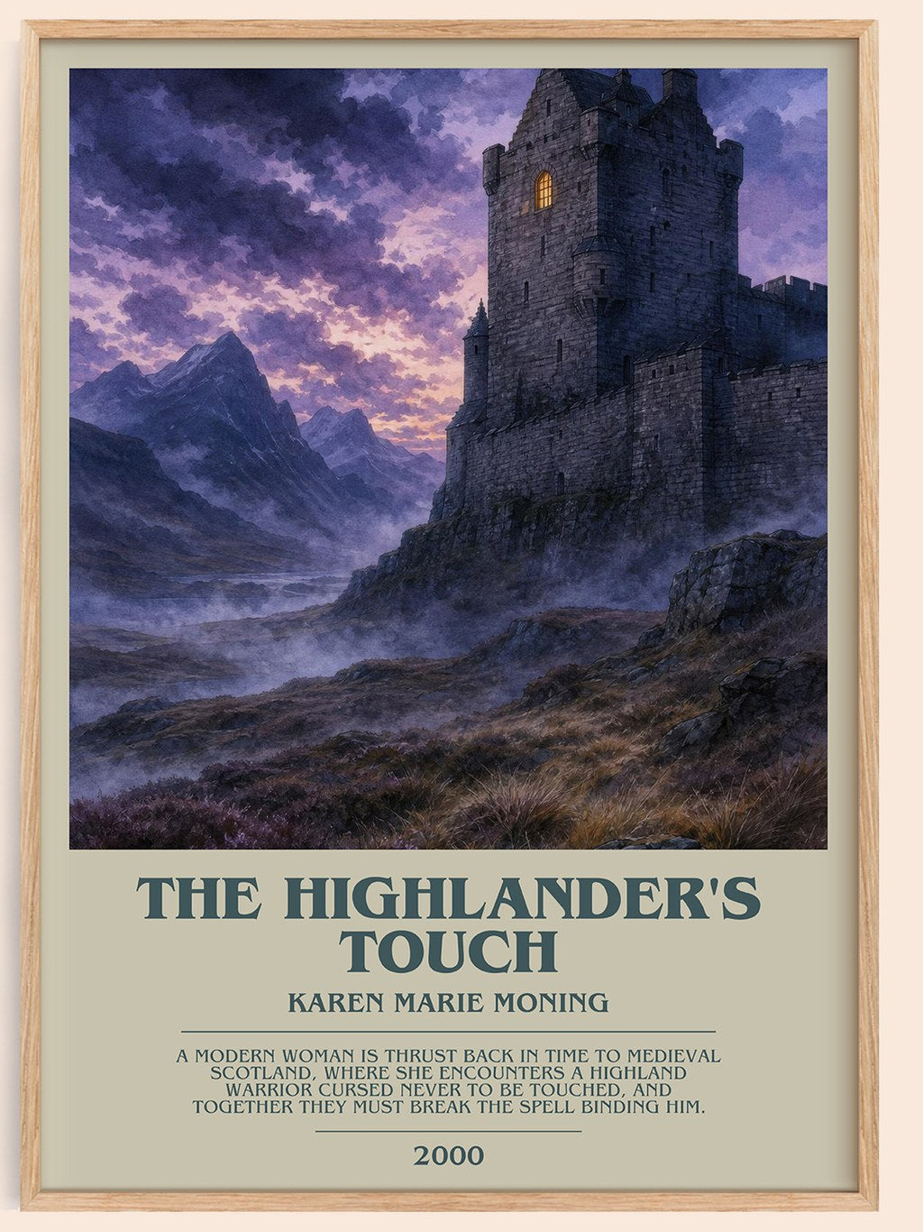 The Highlander's Touch bookish book poster by Karen Marie Moning – framed literary art print