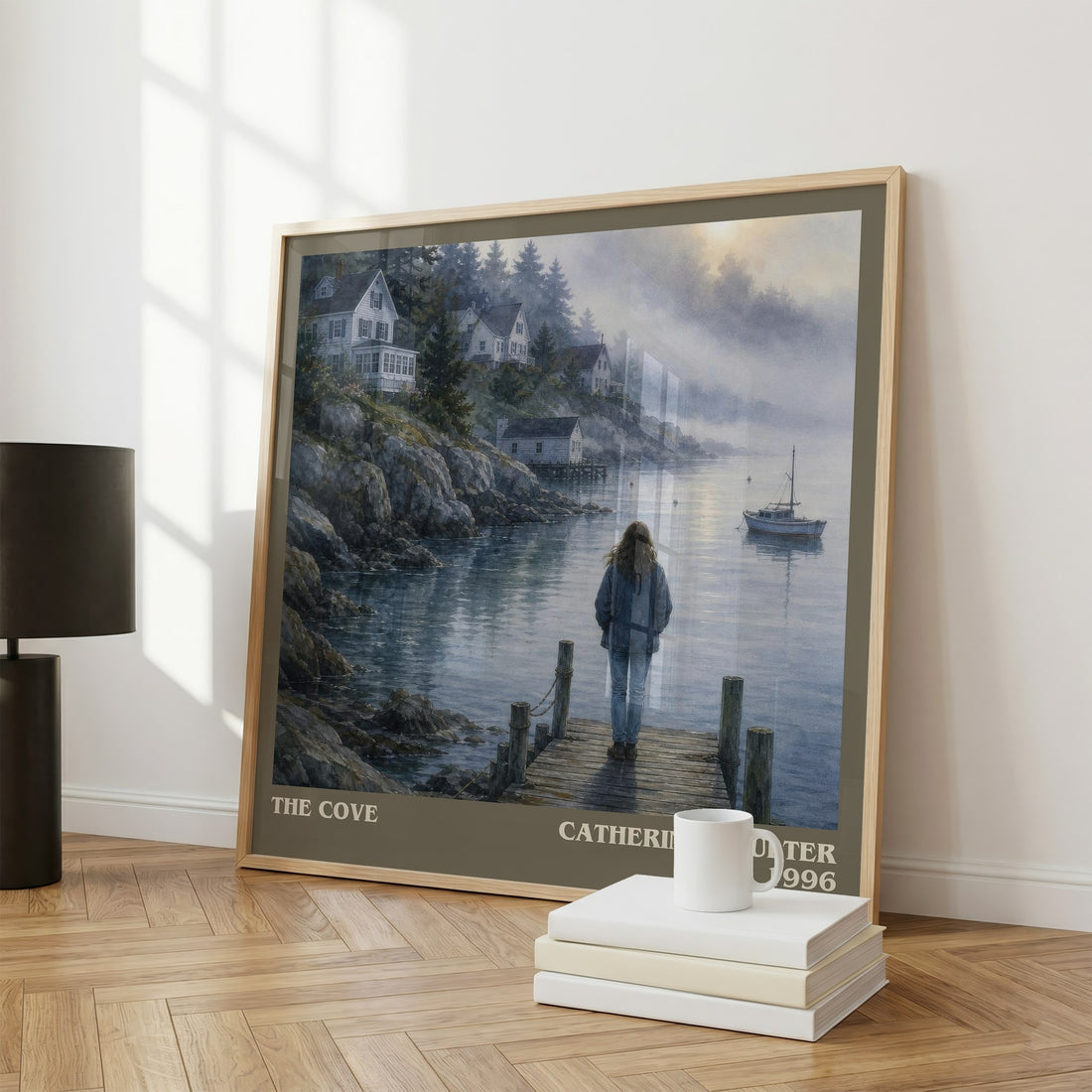 The Cove literary print framed by window – literary home decor