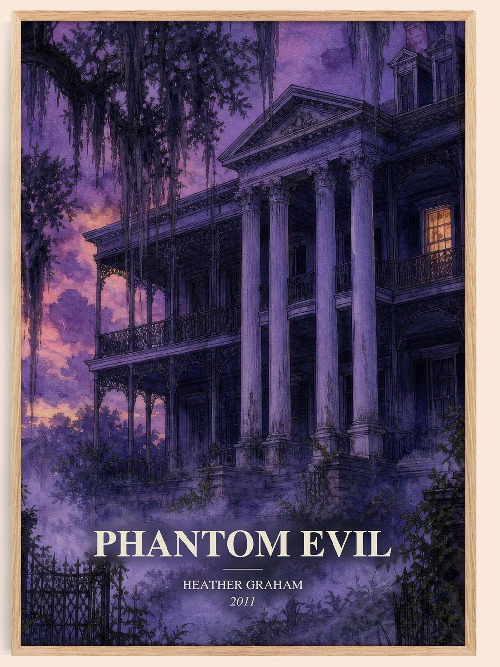Phantom Evil watercolour book poster by Heather Graham – framed literary art print