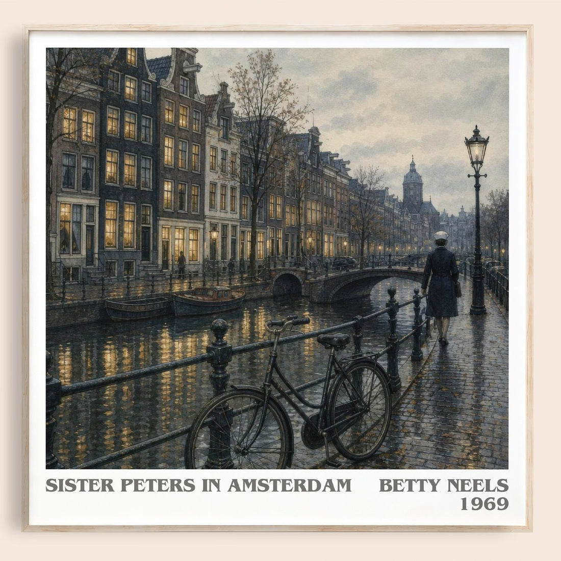 Sister Peters in Amsterdam literary book poster by Betty Neels – framed literary art print