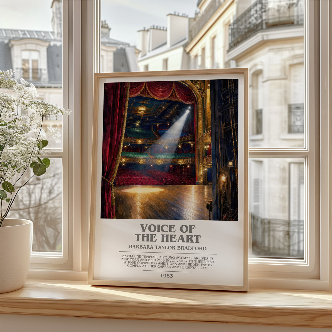 Voice of the Heart bookish poster colour and style options – Barbara Taylor Bradford book art