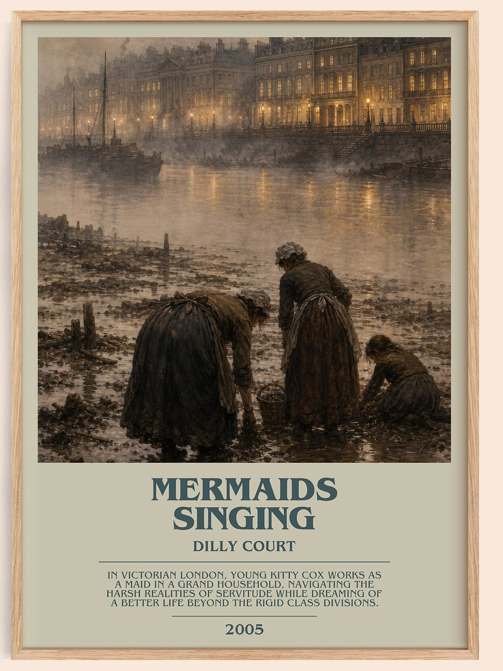 Mermaids Singing bookish book poster by Dilly Court – framed literary art print