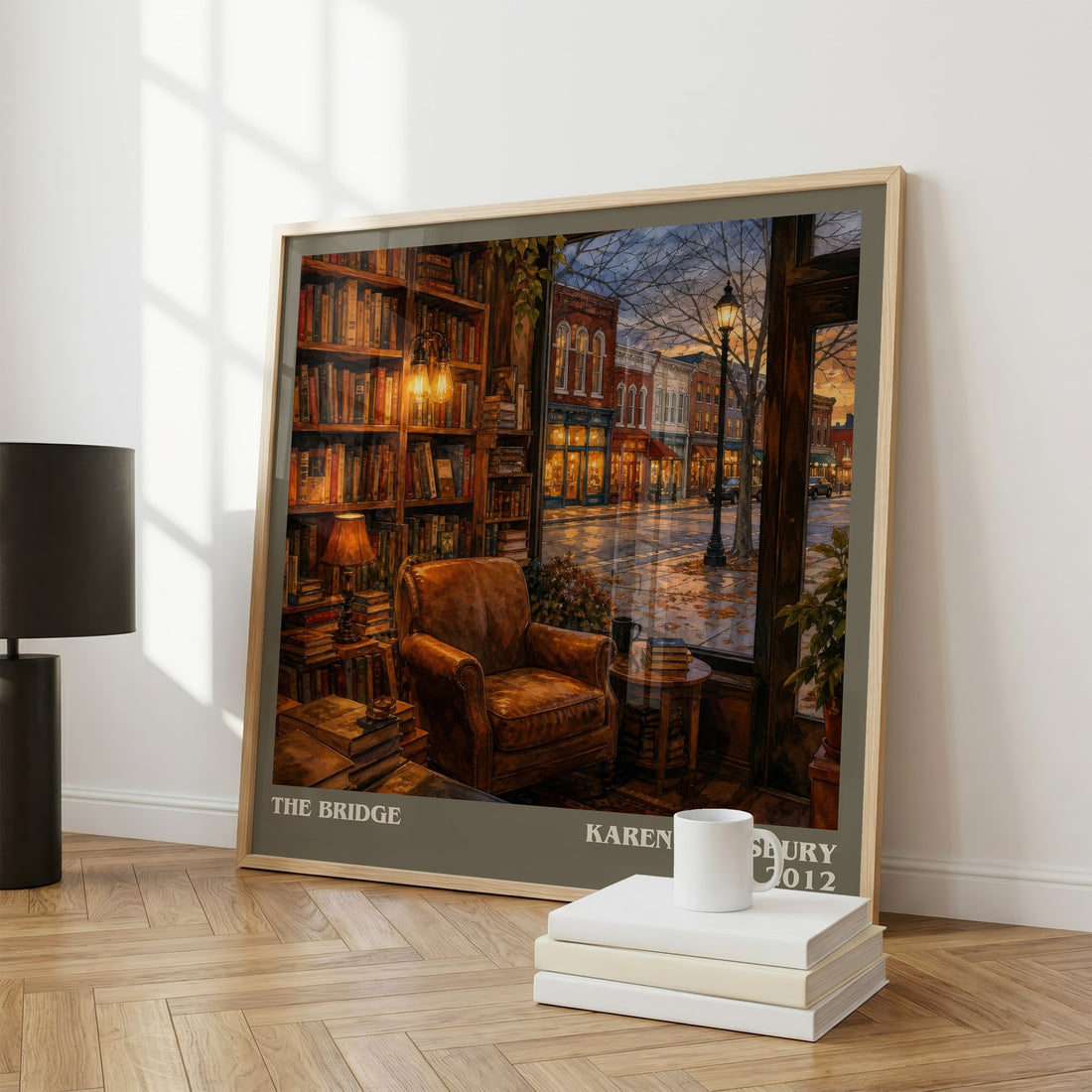 The Bridge literary print framed by window – literary home decor